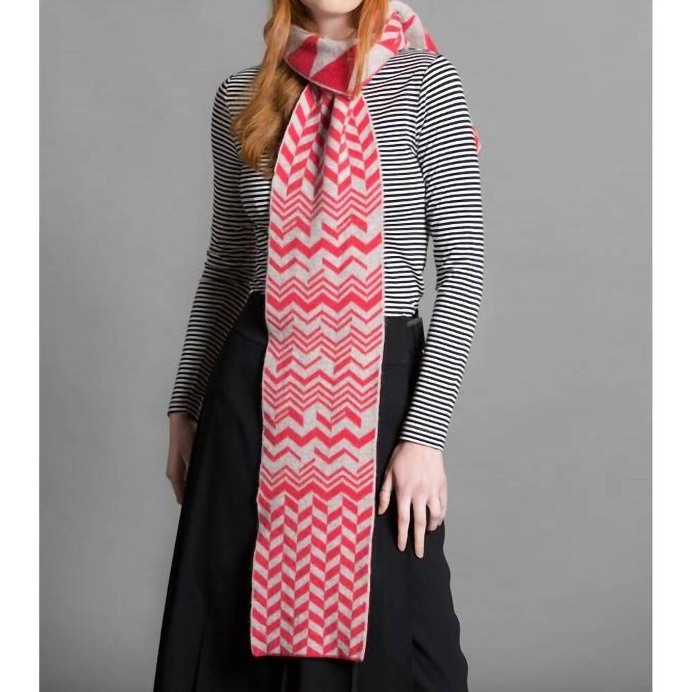 NEW GREEN THOMAS unisex signal scarf in coral silver